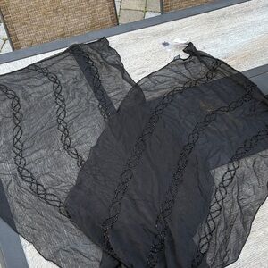 Kenneth Cole beaded Black Sheer Scarf